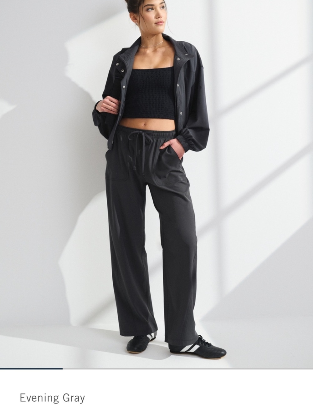 Abercrombie and Fitch Evening Gray Drawstring Wide-Leg Pants